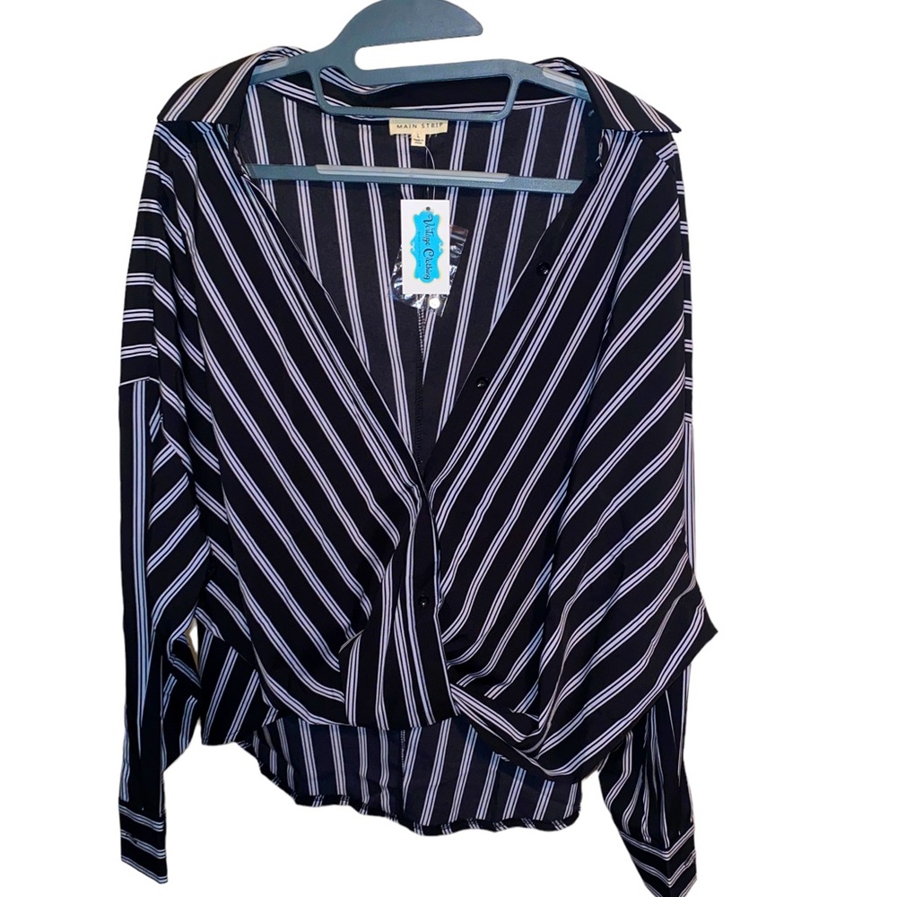 Mock wrap dressy blouse